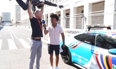 AEW Wrestling Superstar Claudio Castagnoli shows his moves at 2023 Hankook Rome E-Prix